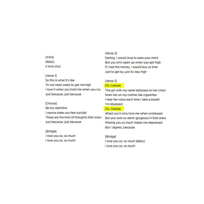 alleged song leaked about Celeste in Dec. 2023