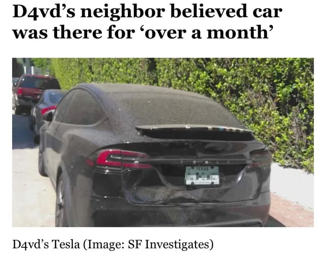 D4vd's abandoned Tesla was ticketed 1